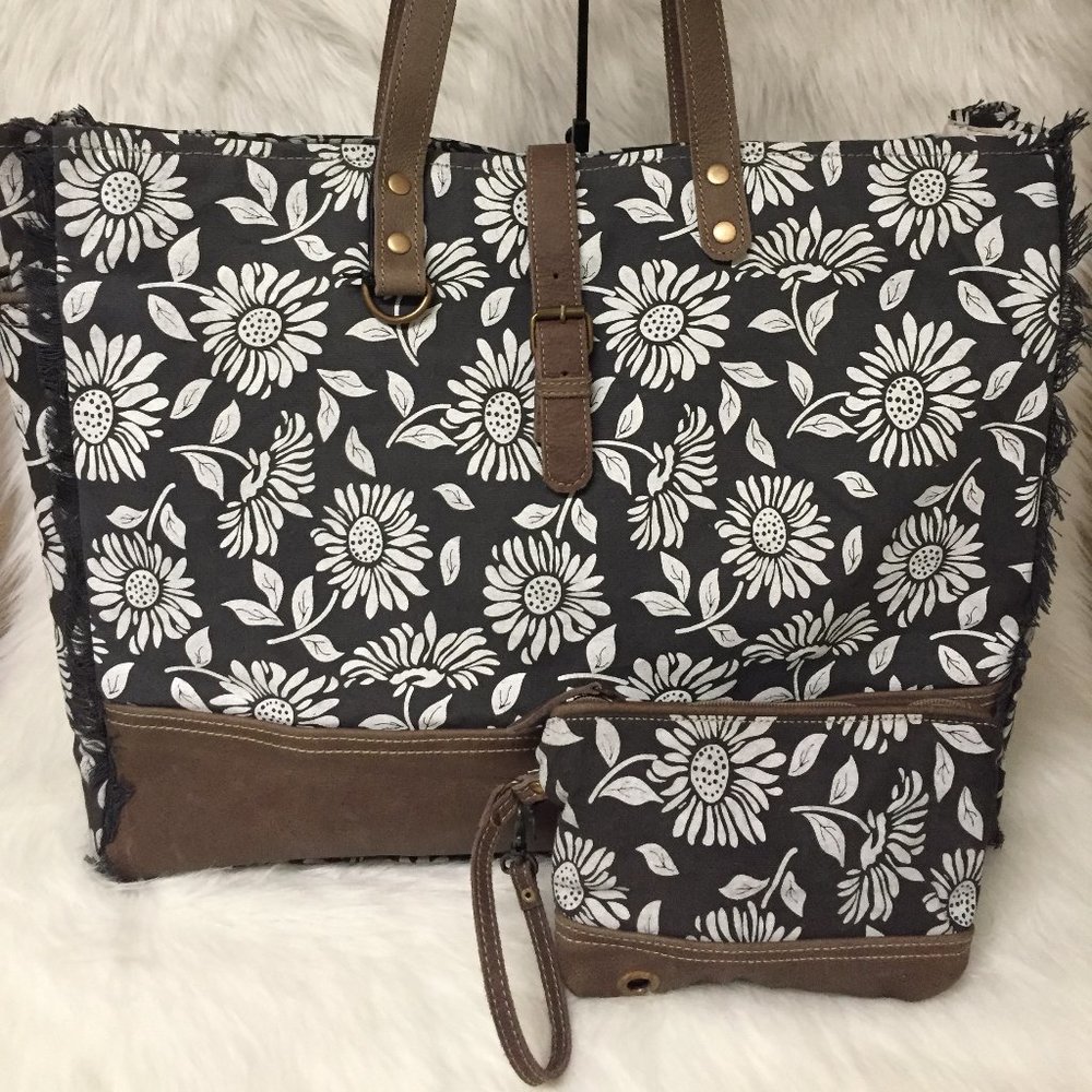 Myra Bags Sunflower Weekender + Makeup Wristlet